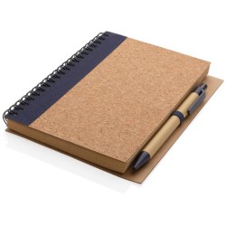 Korkový poznámkový blok s kroužkovou vazbou a perem