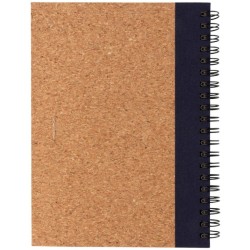 Korkový poznámkový blok s kroužkovou vazbou a perem