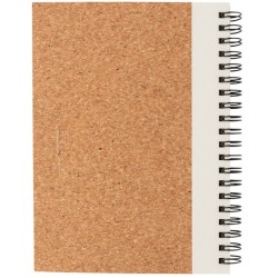 Korkový poznámkový blok s kroužkovou vazbou a perem