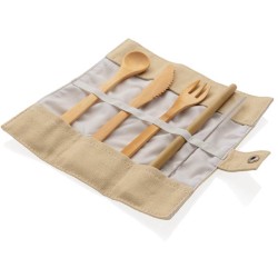 Opakovaně použitelný cestovní příbor z bambusu