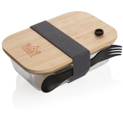 Skleněná krabička na jídlo s bambusovým víkem