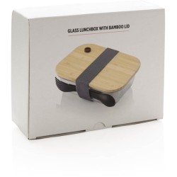Skleněná krabička na jídlo s bambusovým víkem