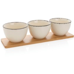 Sada servírovacích misek 3ks s bambusovým podnosem Ukiyo