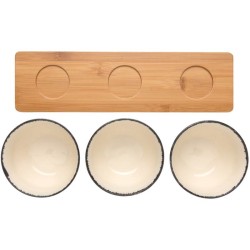 Sada servírovacích misek 3ks s bambusovým podnosem Ukiyo