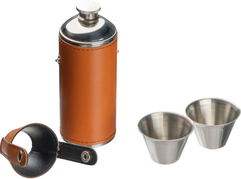 Nerezová láhev s panáky