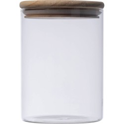 Dóza z borosilikátového skla s víčkem z borovice, 700 ml