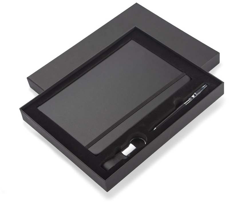 Sada poznámkového bloku PROBIZ s perem a kroužkem na klíče