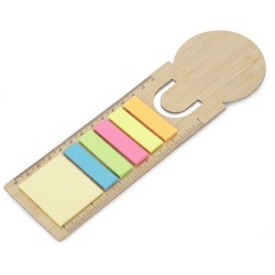 Bambusové pravítko s poznámkovými lístky BEMO
