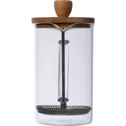 Skleněný kávovar nebo čajník s bambusovým víkem