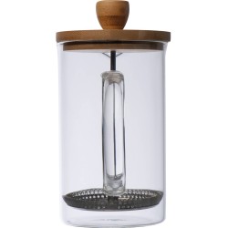 Skleněný kávovar nebo čajník s bambusovým víkem