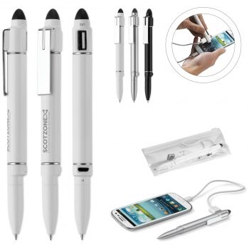 4 v 1, power banka, stylus, kuličkové pero a USB 4GB