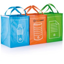 3dílná sada tašek na tříděný odpad