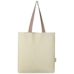 Nákupní taška z recyklované bavlny o gramáží 180 g/m2 s obsahem 5 litrů Rainbow