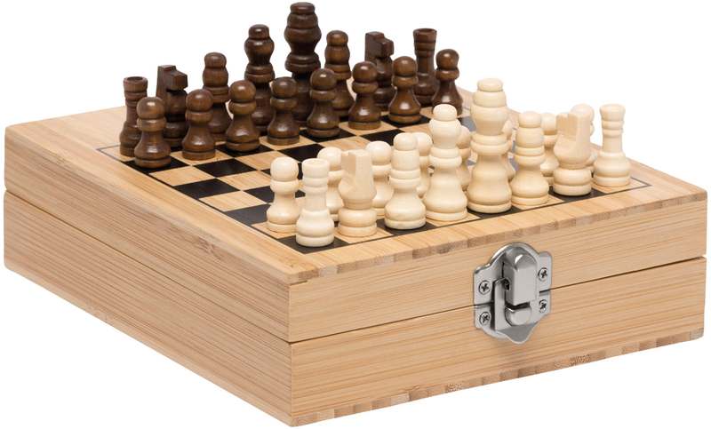 Sada na víno BAMBOO CHESS se šachovou hrou