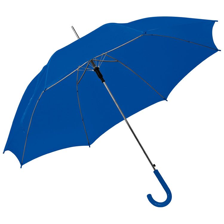 Světle modrý vystřelovací deštník