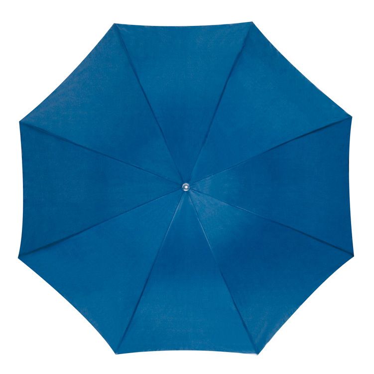 Světle modrý vystřelovací deštník