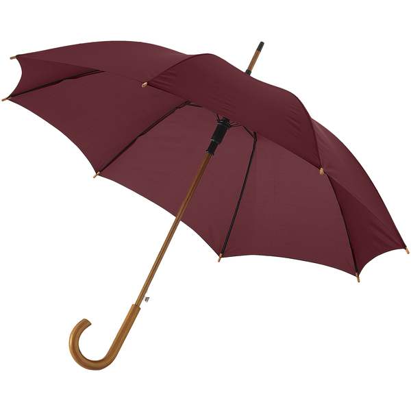 Hnědý dřevěný vystřelovací deštník