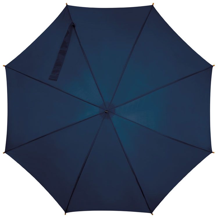 Tmavě modrý dřevěný vystřelovací deštník