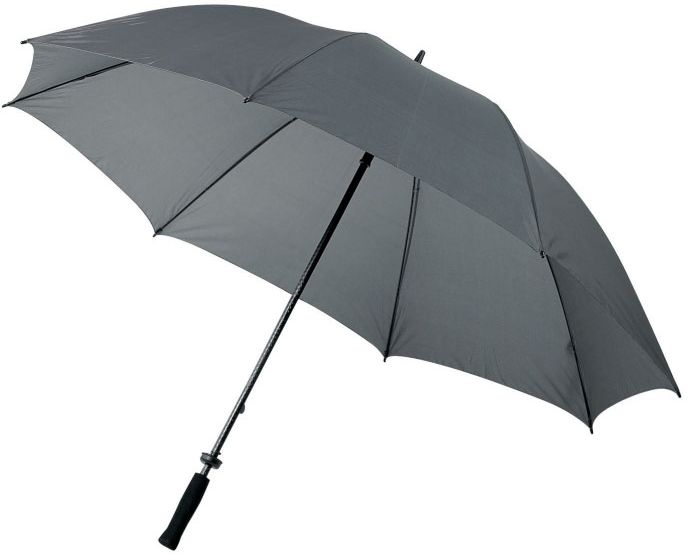 Šedý deštník s pěnovou rukojetí