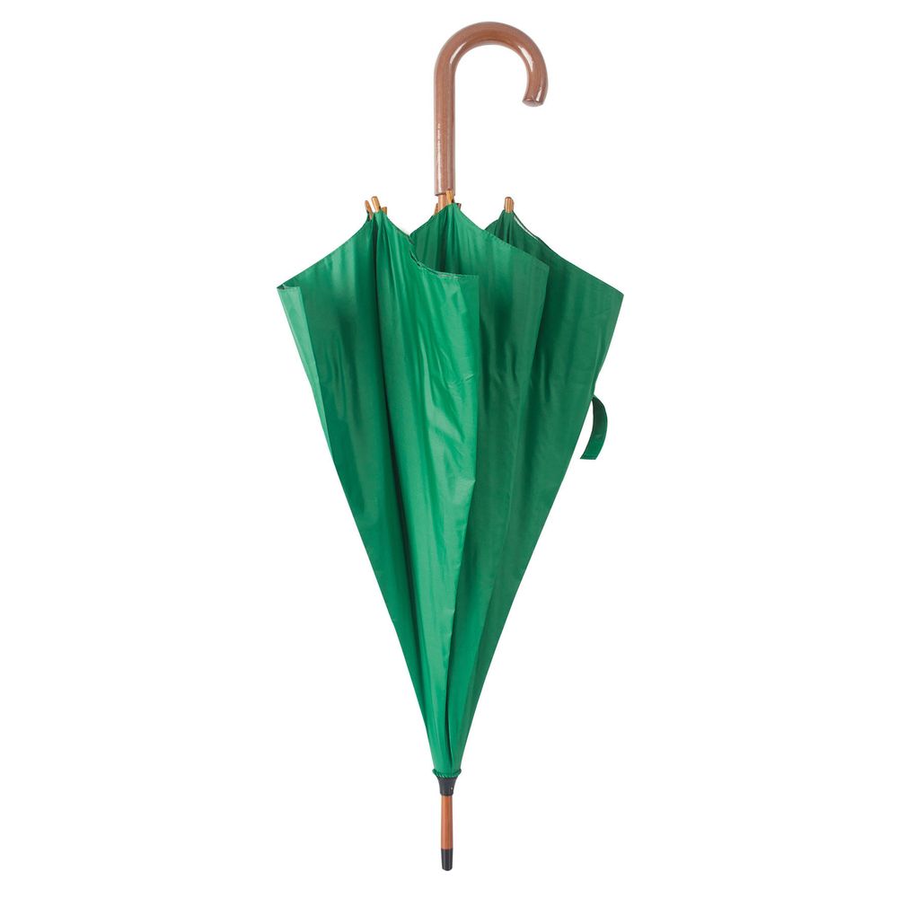Deštník s dřevěnou rukojetí zelený