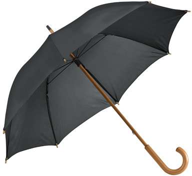 BETSEY. 190T polyesterový deštník s dřevěnou rukojetí