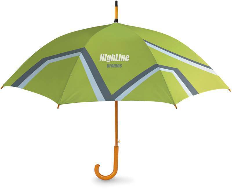 Automatický deštník s dřevěnou rukojetí a celoplošným tiskem