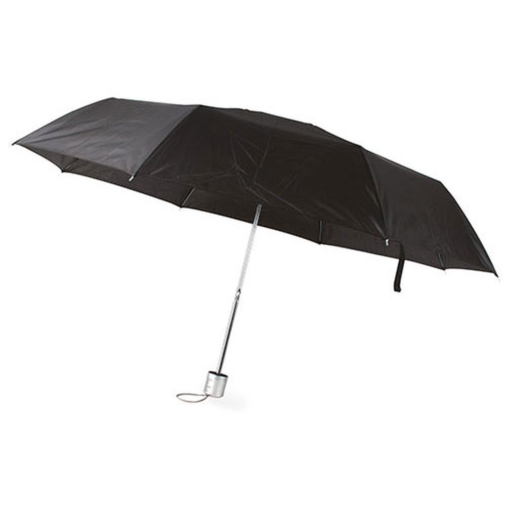 Chromovaný deštník černý
