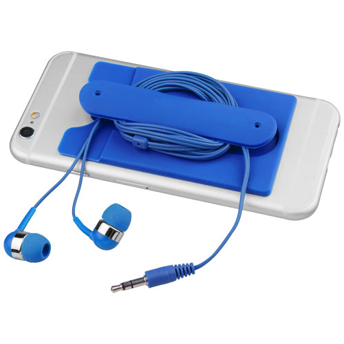 Sluchátka s kabelem a silikonové pouzdro na telefon