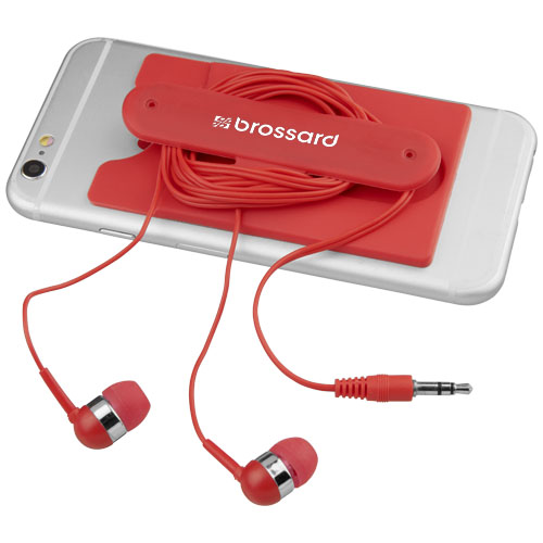 Sluchátka s kabelem a silikonové pouzdro na telefon