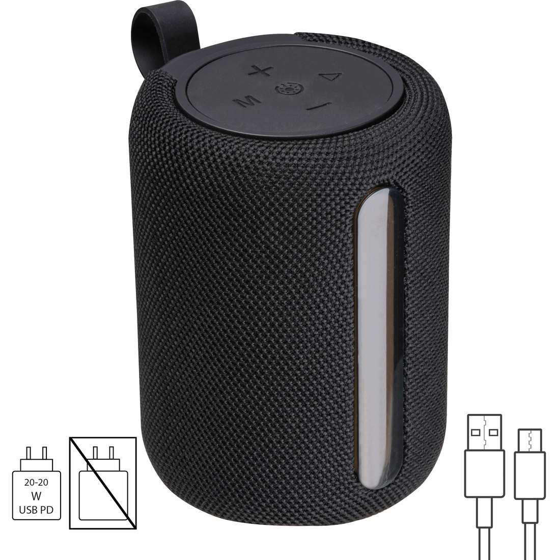 Reproduktor s LED světlem, kulatý
