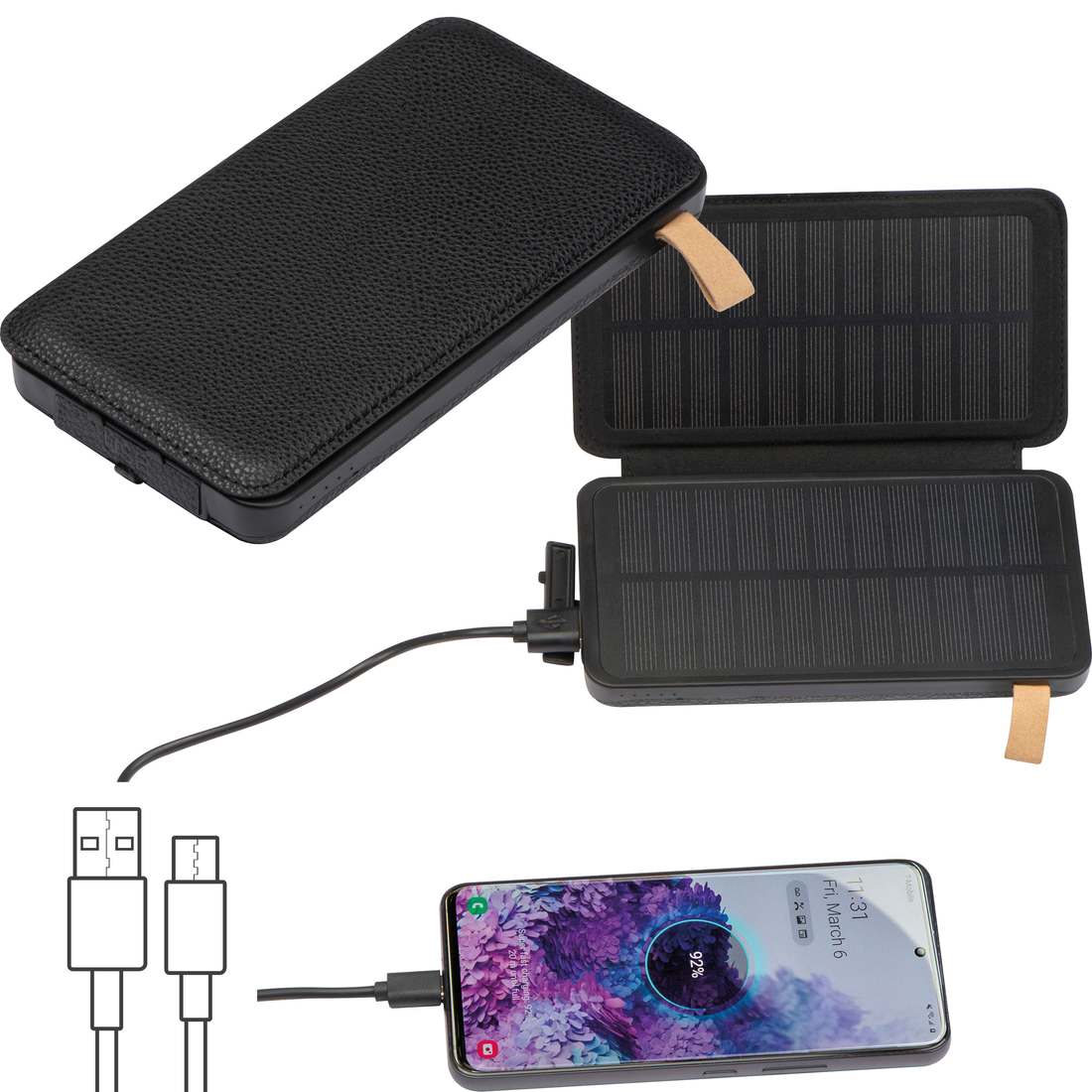 Solární powerbanka 8 000 mAh