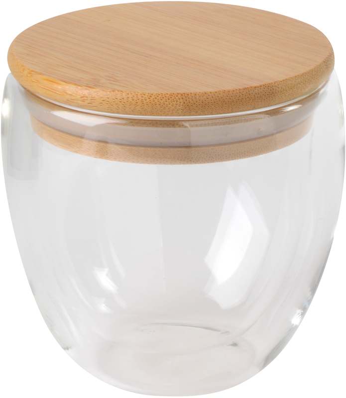 Dvouplášťová sklenice BAMBOO ART S, kapacita cca. 250 ml