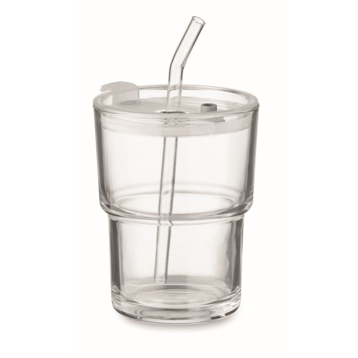 SIP Skleněný kelímek s brčkem 400ml