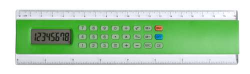 Profex zelená kalkulačka s pravítkem