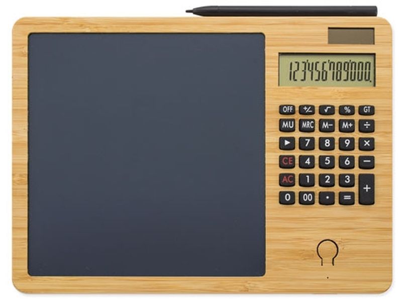 Bambusová kalkulačka s psacím tabletem