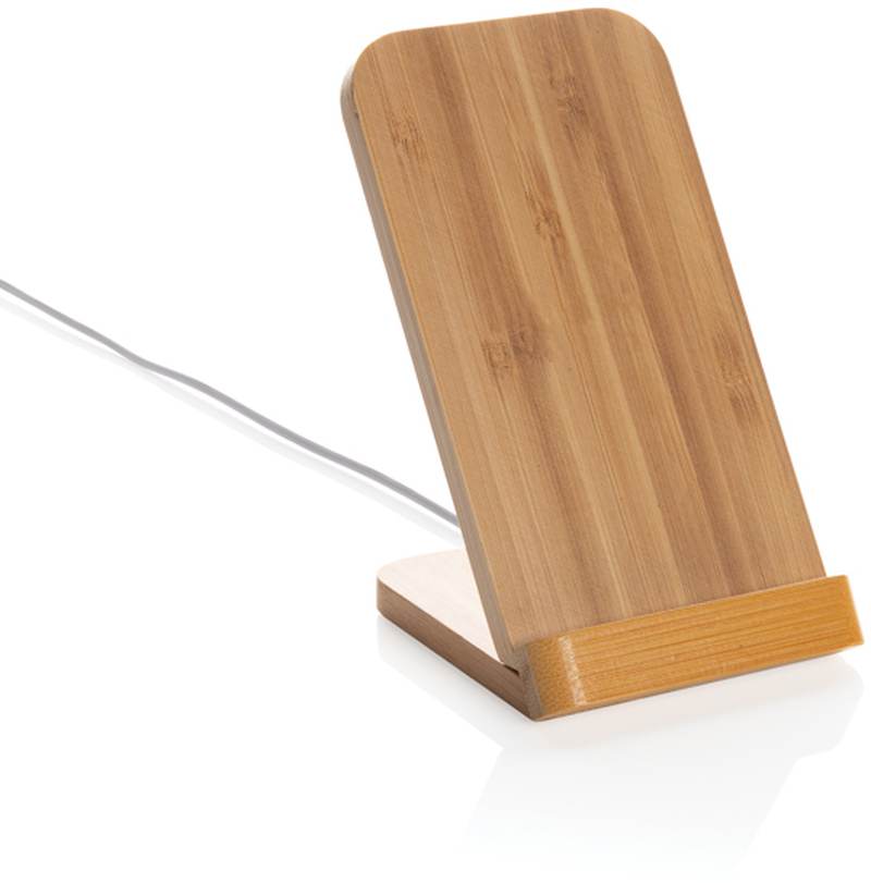 Bambusový stojánek na telefon s bezdrátovým nabíjením 5W