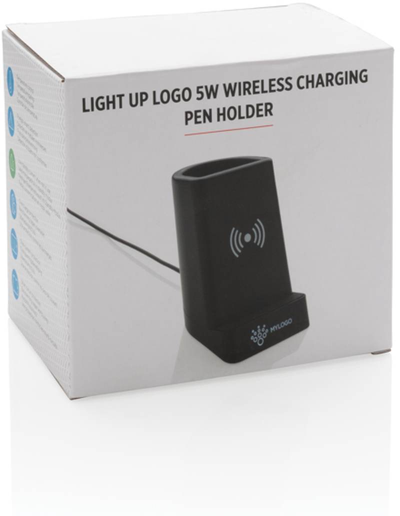 Light up bezdrátově nabíjecí stojánek na telefon a pera 5W