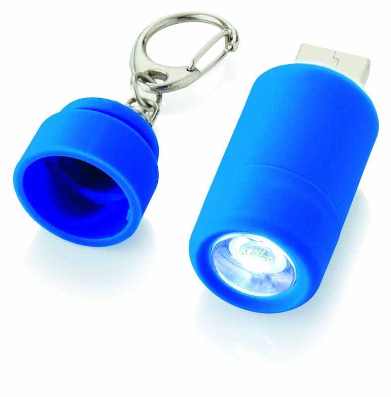 Modrá minisvítilna s USB dobíječkou