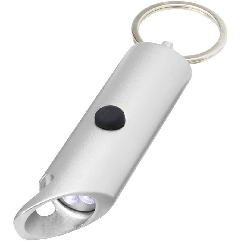 Flare IPX LED světlo z recyklovaného hliníku a otvírák na láhve s klíčenkou