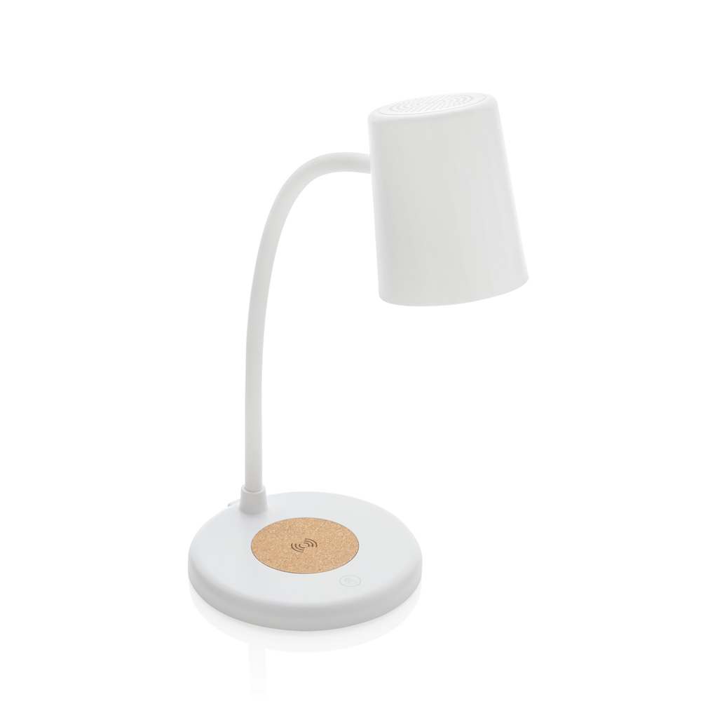 Stolní lampa Zenara s 15W bezdr. nabíjením z RCS plastu