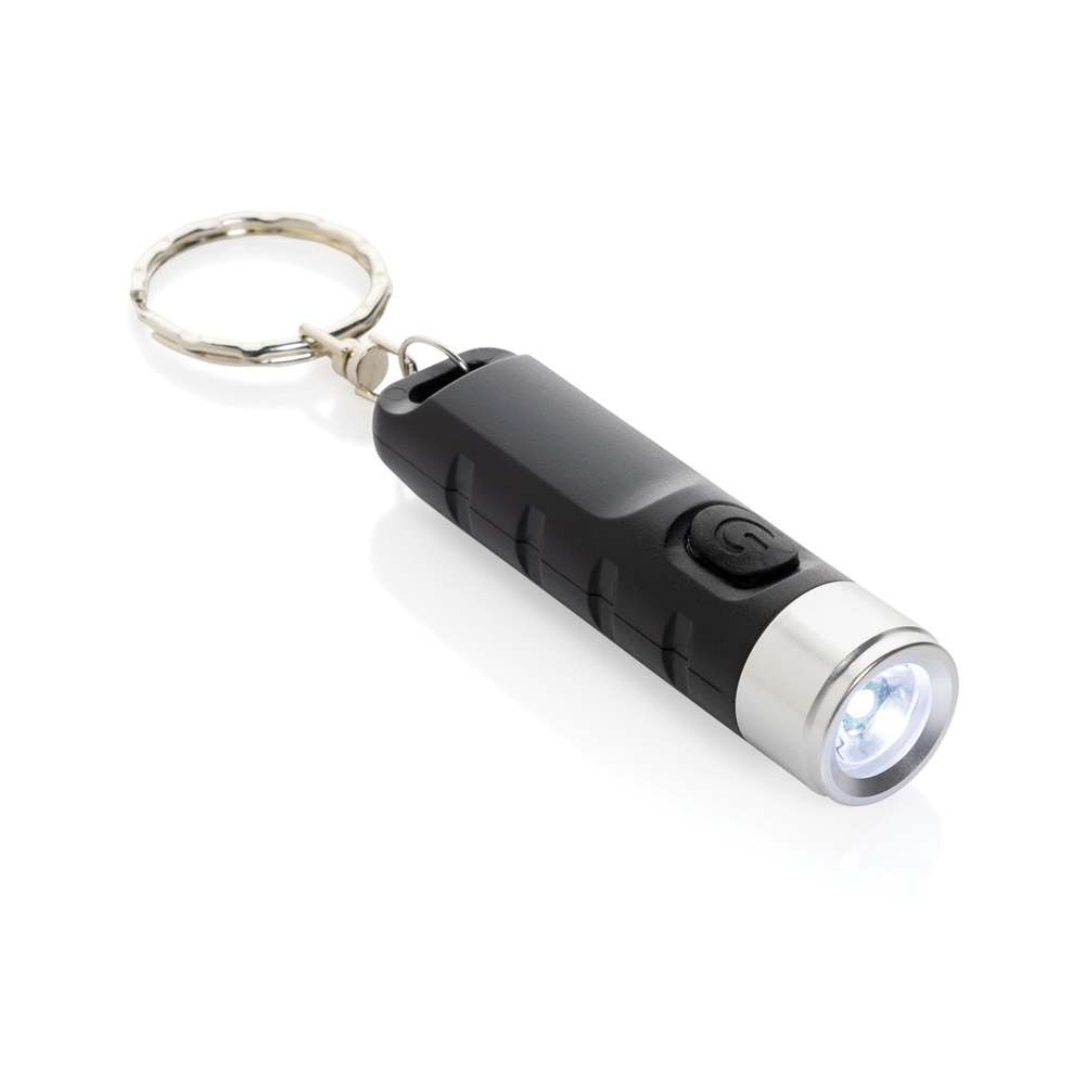Klíčenka s USB dobíjitelnou svítilnou Globix z RCS plastu