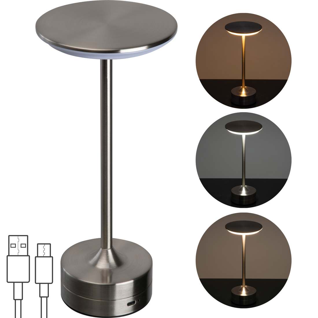 Stolní lampa z nerezové oceli