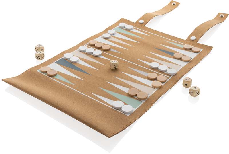 Britton skládací korková sada her backgammon a dámy