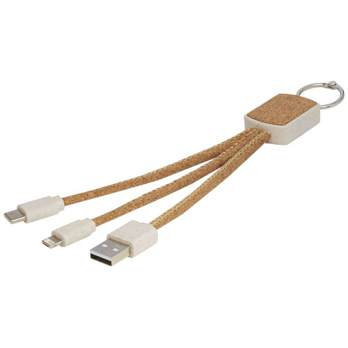 Napájecí kabel z pšeničné slámy a korku Bates 3-v-1