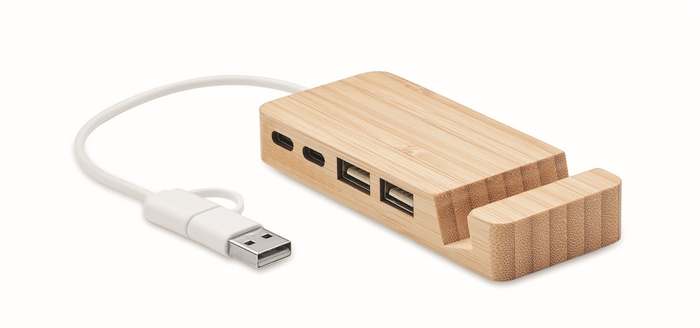 Hubstand Bambusový USB rozbočovač