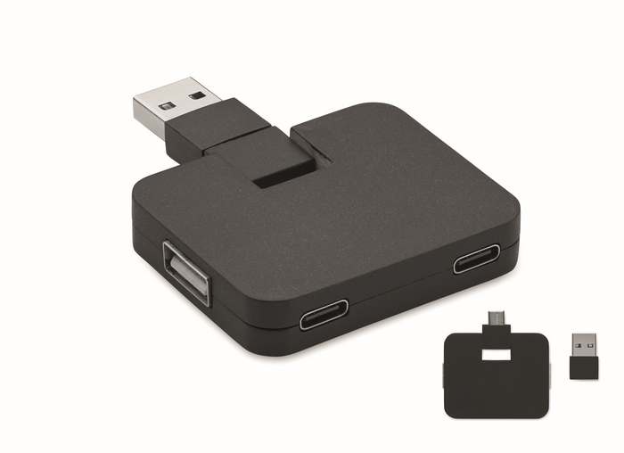Square-c 4portový USB rozbočovač