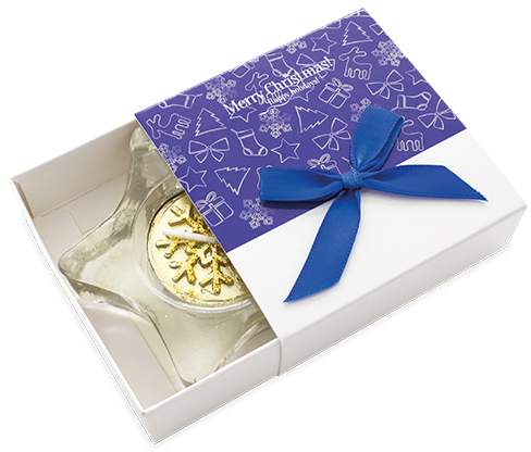 Vánoční svíčka v modrobílé dárkové krabičce