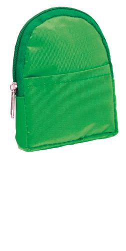 Zelená peněženka ve tvaru batůžku