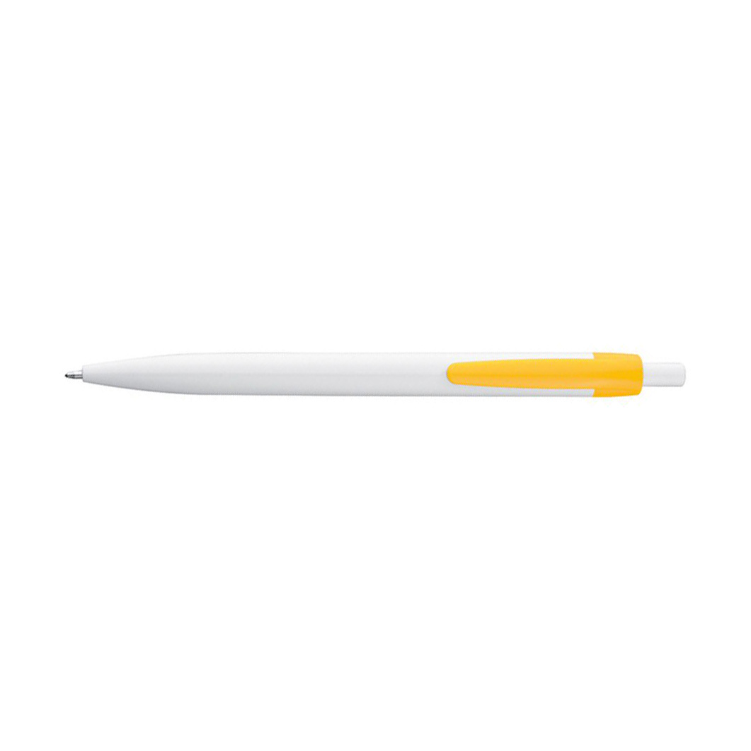 Plastové kuličkové pero se žlutým klipem 