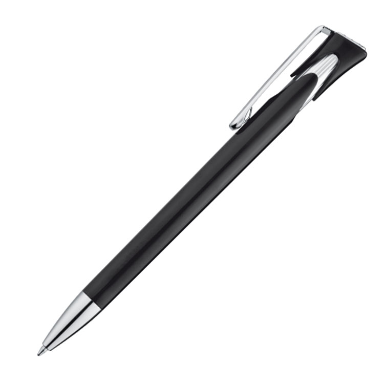 Černé kuličkové pero s velkou sponou